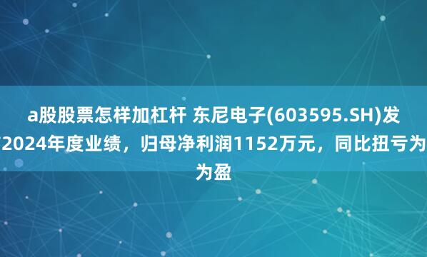 a股股票怎样加杠杆 东尼电子(603595.SH)发布2024年度业绩，归母净利润1152万元，同比扭亏为盈